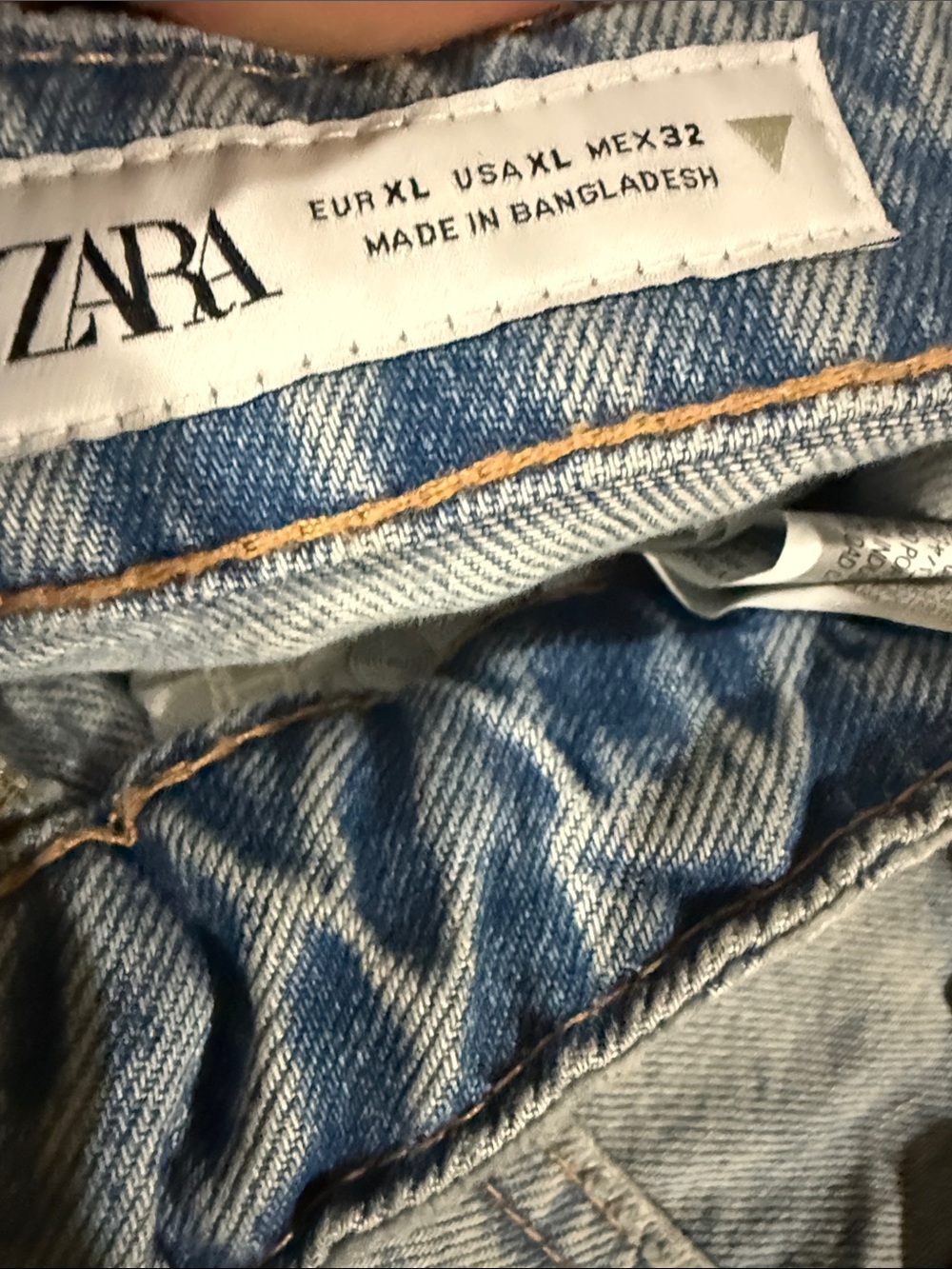 Zara Mini Denim Skirt Asymmetric Light Blue Wash Size XL NWT Pockets - Picture 8 of 8